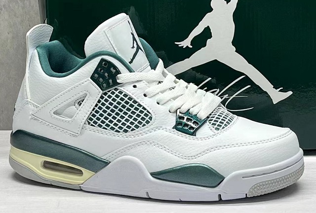 Women Air Jordan 4 Cement Oxidized Green - Click Image to Close